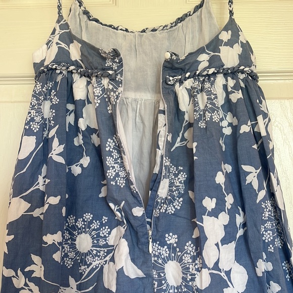 MobyGoby Blue floral zipper dress size 10 - Picture 3 of 4